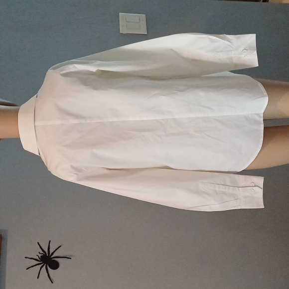 🔥🔥🔥Universal Standard white cotton & elastane button down blouse 4XS - Picture 5 of 14